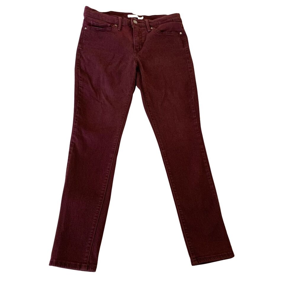 Levi's 311 Jeans Women's Size 29 Burgundy Mid-Rise Shaping Skinny Denim
